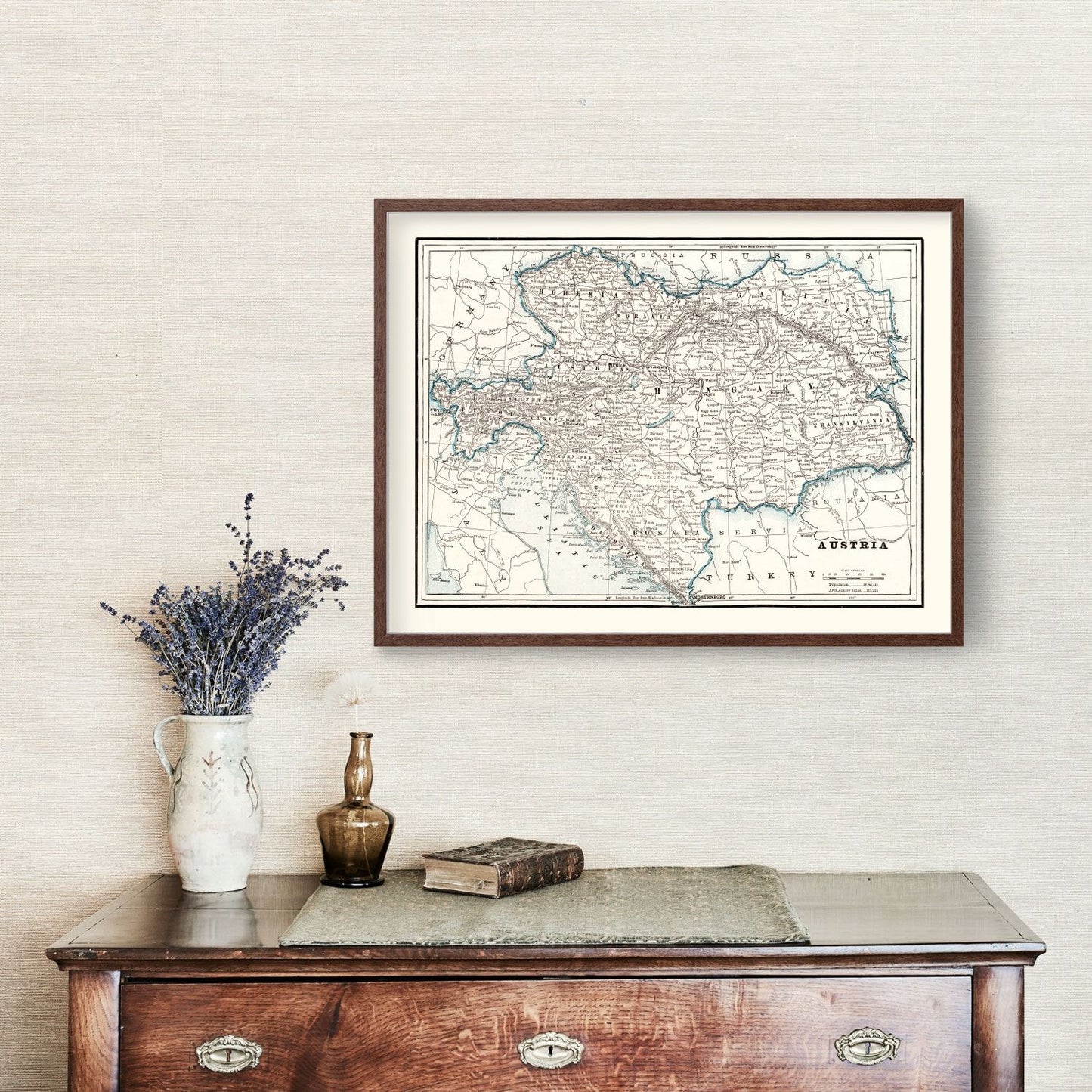 Vintage Map of Austria, 1893