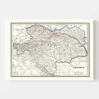 Vintage Map of Austria, 1893