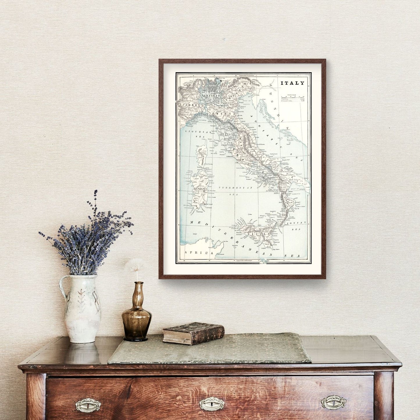 Vintage Map of Italy, 1893