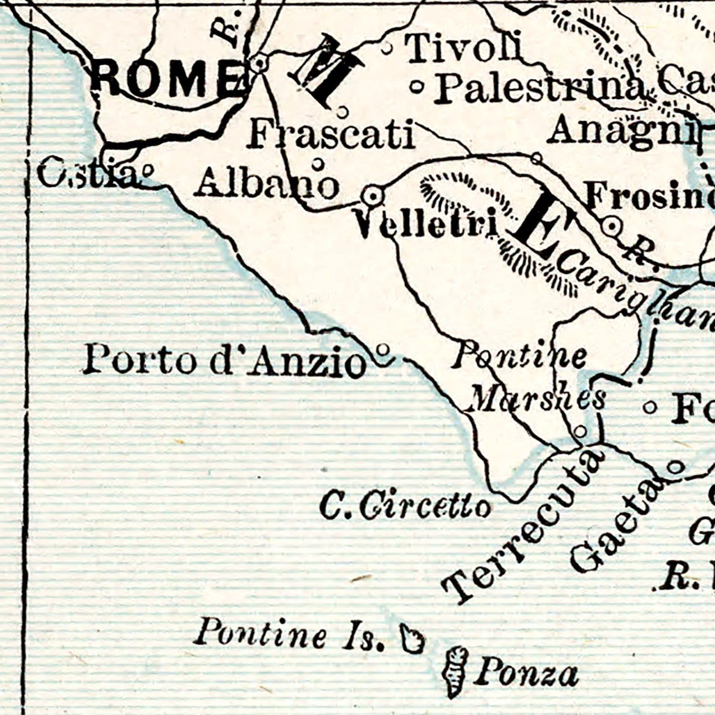 Vintage Map of Italy, 1893