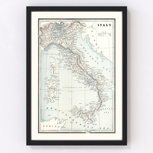 Vintage map of Italy, 1893