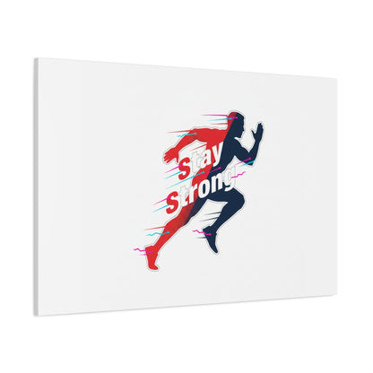 Stay Strong Runner Gym Canvas Wall Art