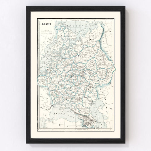 Vintage map of Russia, 1893