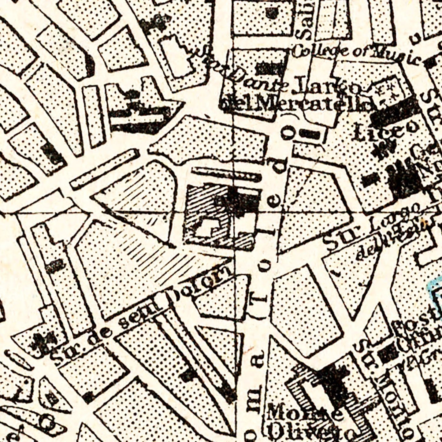 Vintage Map of Naples, Italy, 1893