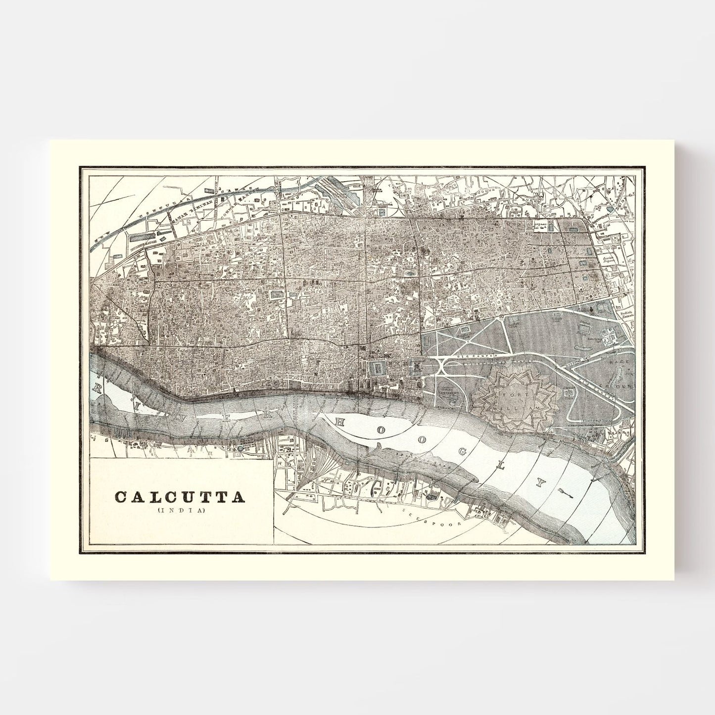 Vintage Map of Calcutta, India, 1893 | Wall Art