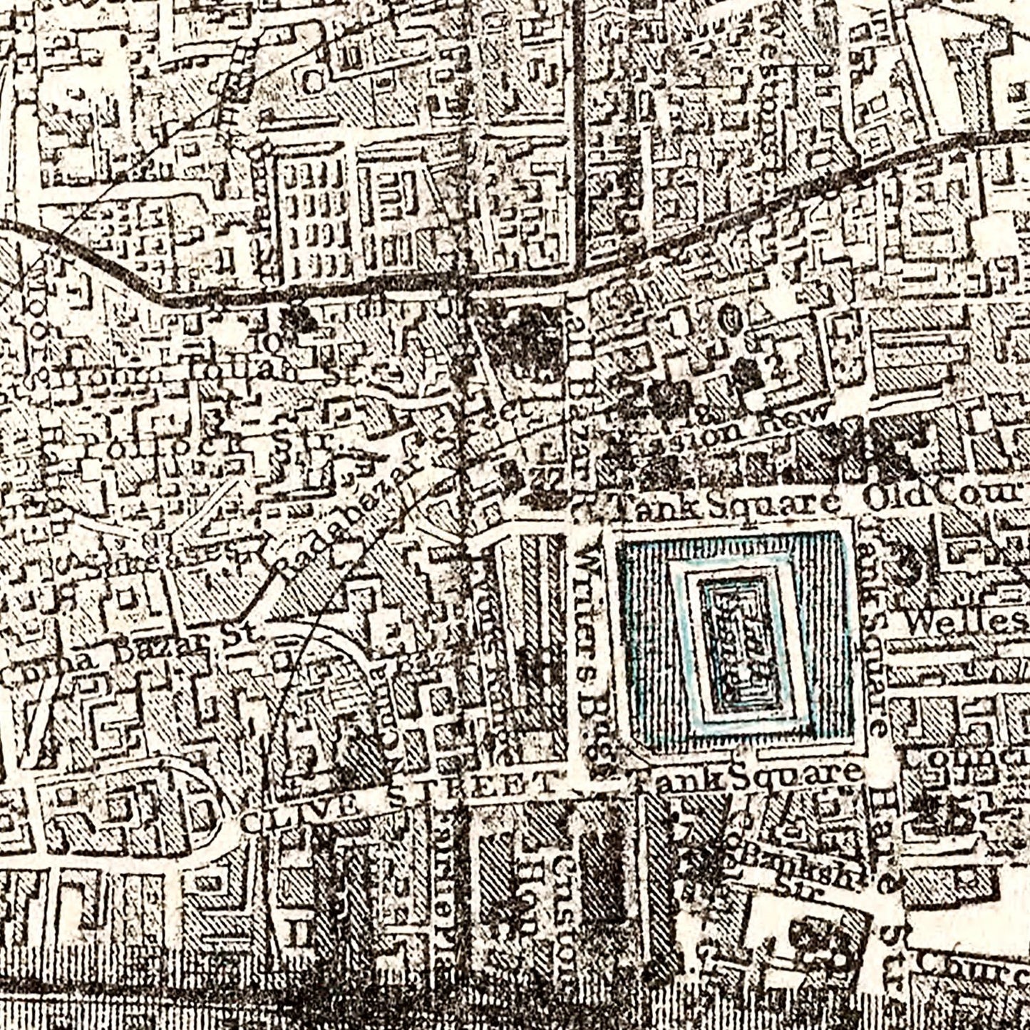 Vintage Map of Calcutta, India, 1893 | Wall Art