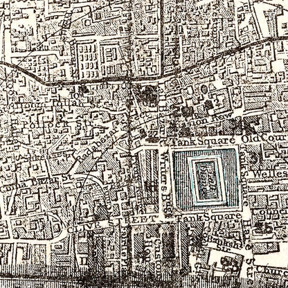 Vintage Map of Calcutta, India, 1893 | Wall Art