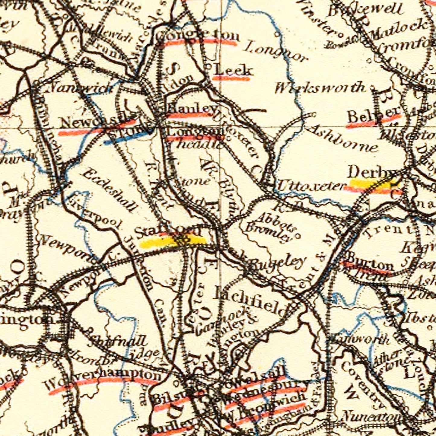 Vintage Railway Map of England & Wales, 1883