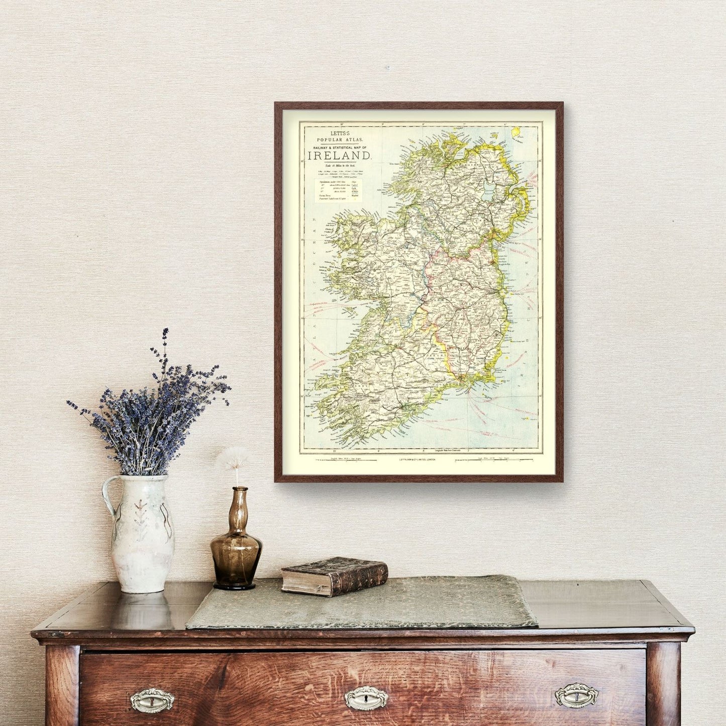 Vintage Map of Ireland, 1883