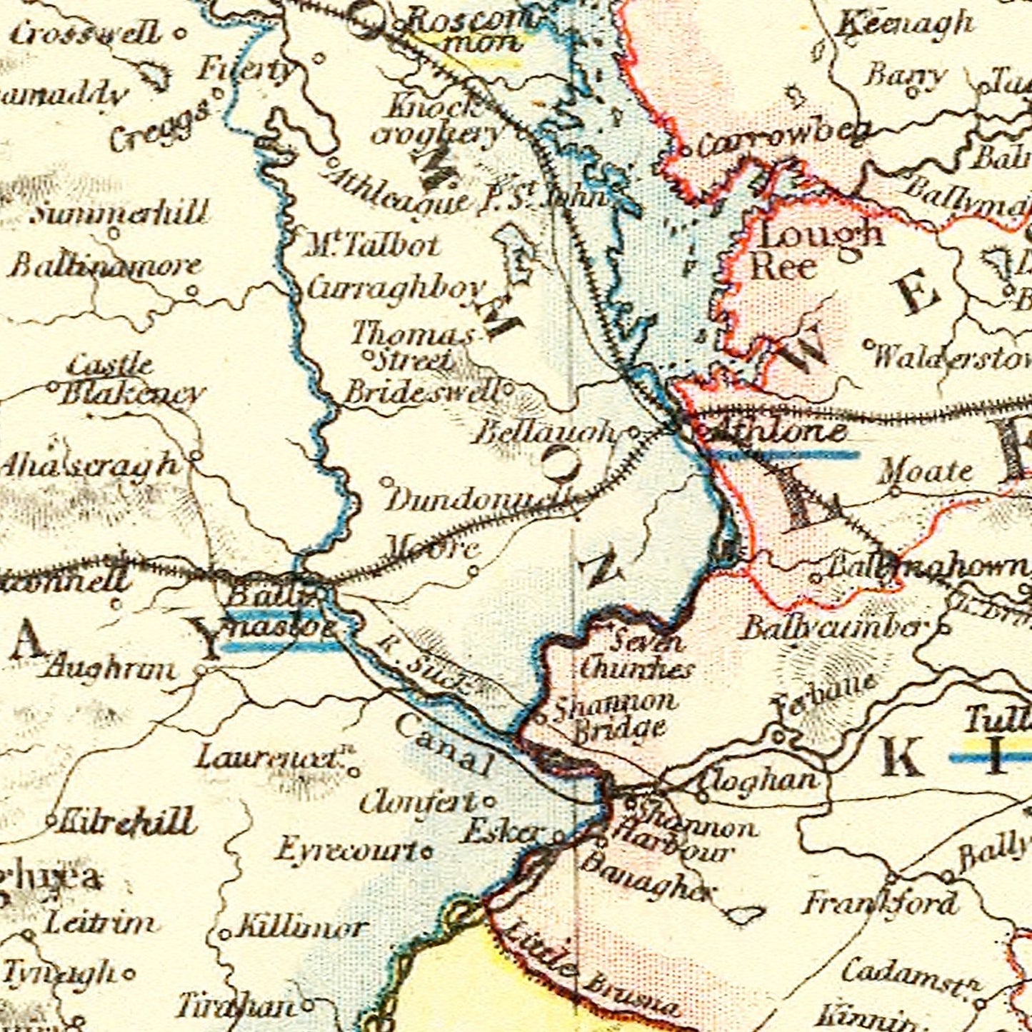 Vintage Map of Ireland, 1883