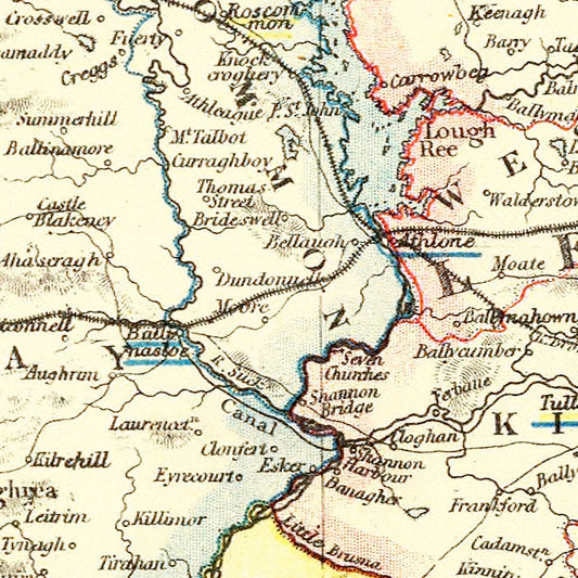 Vintage Map of Ireland, 1883