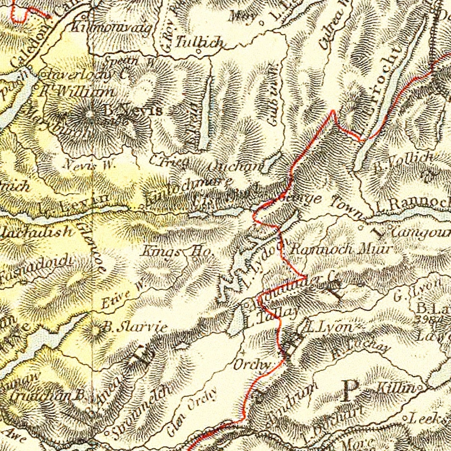 Vintage Map of Scotland, 1883