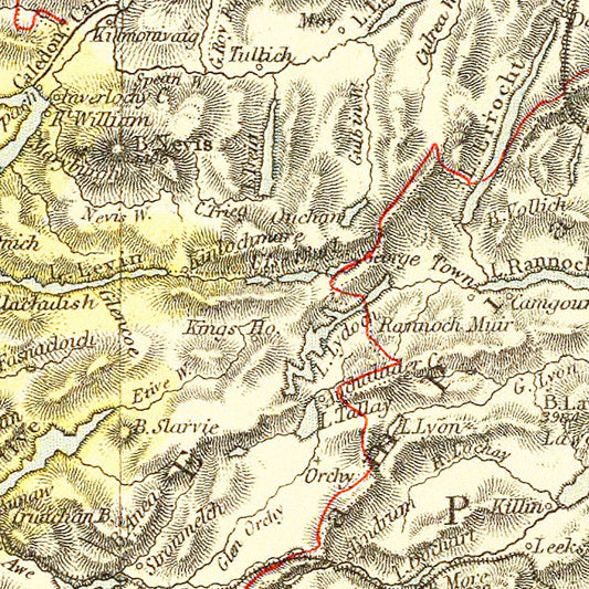 Vintage Map of Scotland, 1883