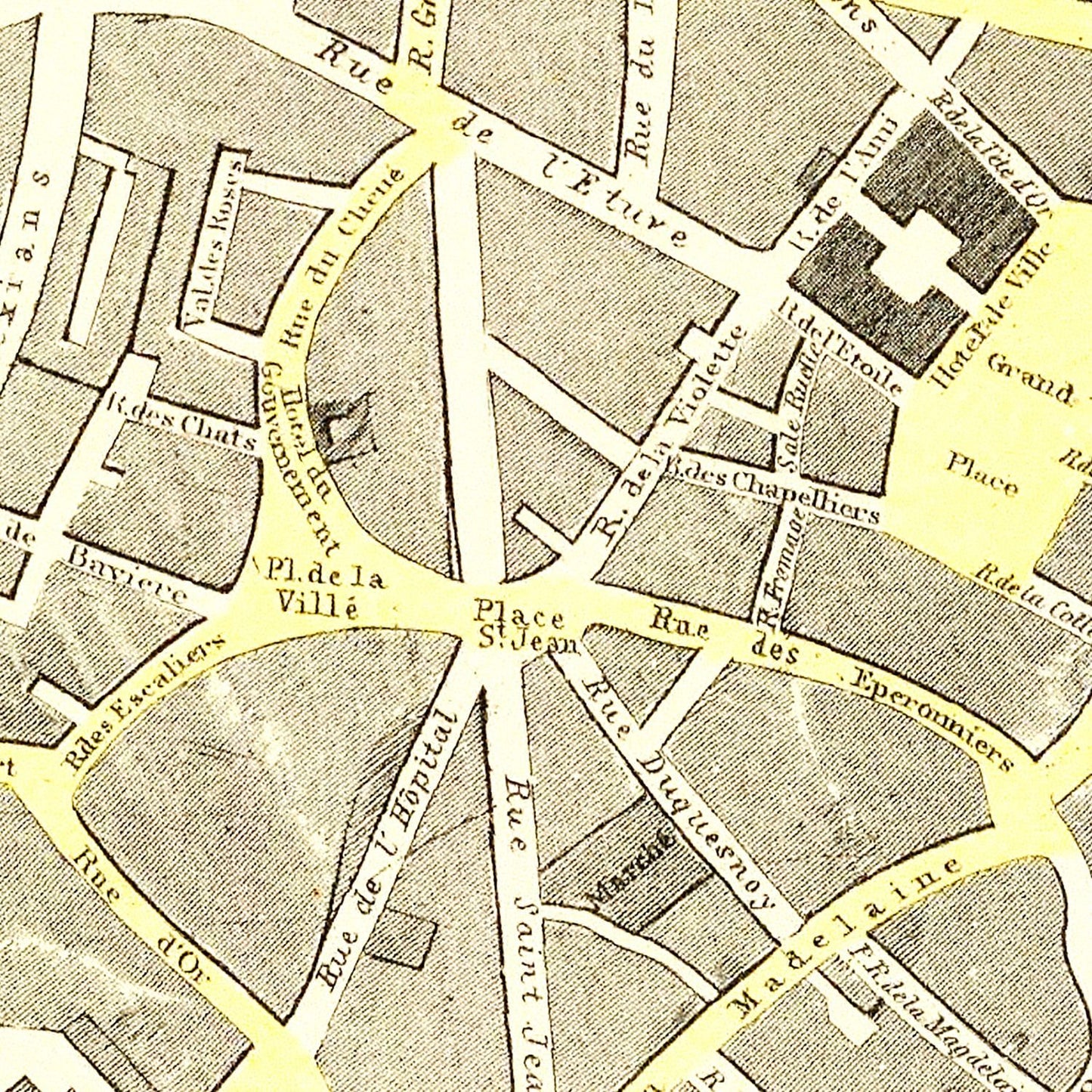 Vintage Map of Brussels, Belgium, 1883