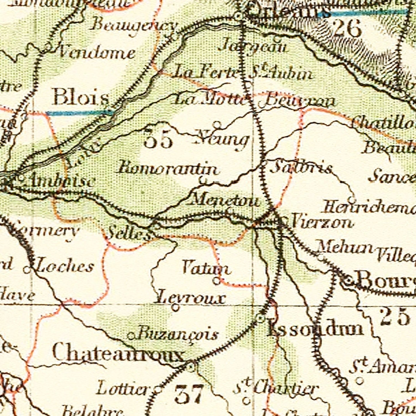 Vintage Map of France, 1883