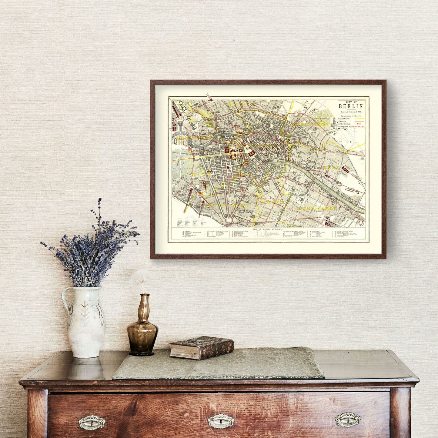 Vintage Map of Berlin, Germany, 1883