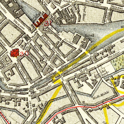 Vintage Map of Berlin, Germany, 1883