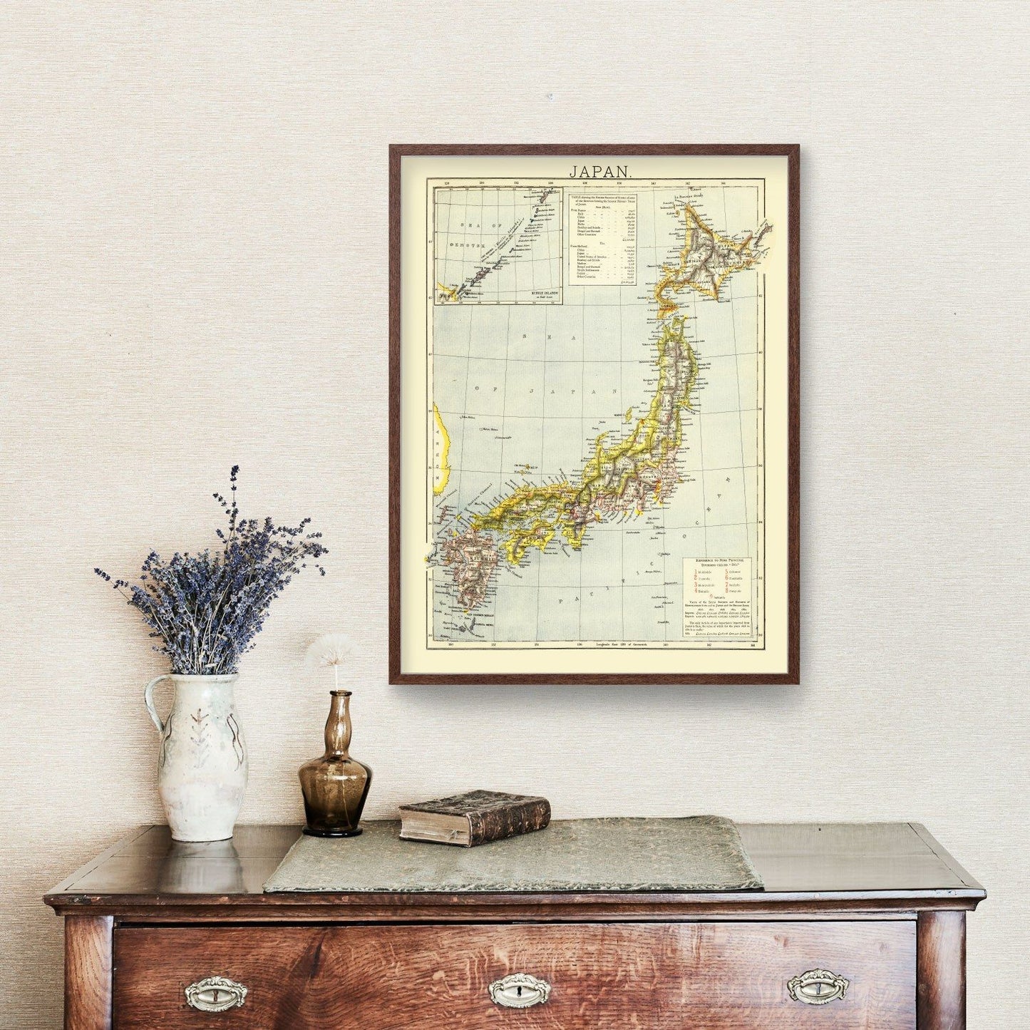Vintage Map of Japan, 1883