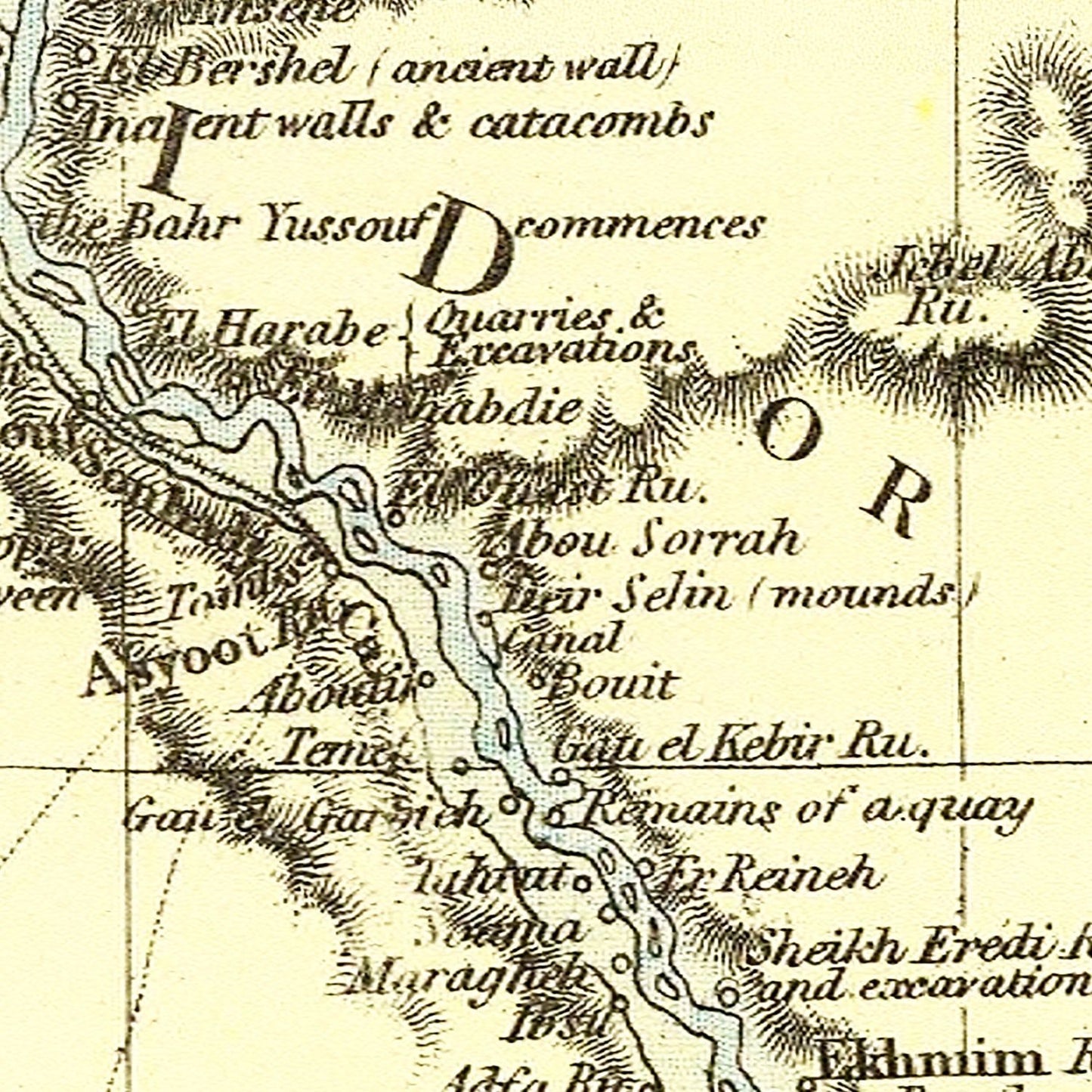 Vintage Map of Egypt, 1883