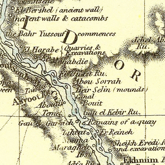 Vintage Map of Egypt, 1883