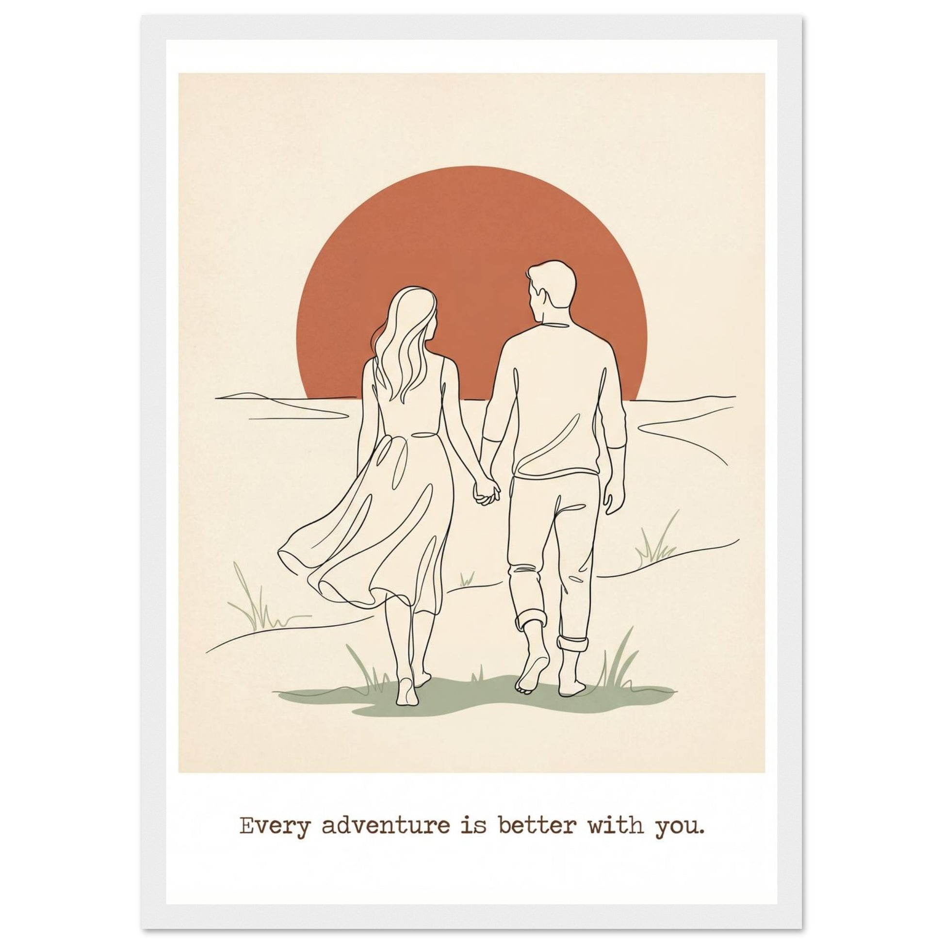 Romantic Wall Art - Couples Poster for Your Bedroom - A3 (29.7 x 42 cm) - White frame / Ready-to-hang - Sparkycare