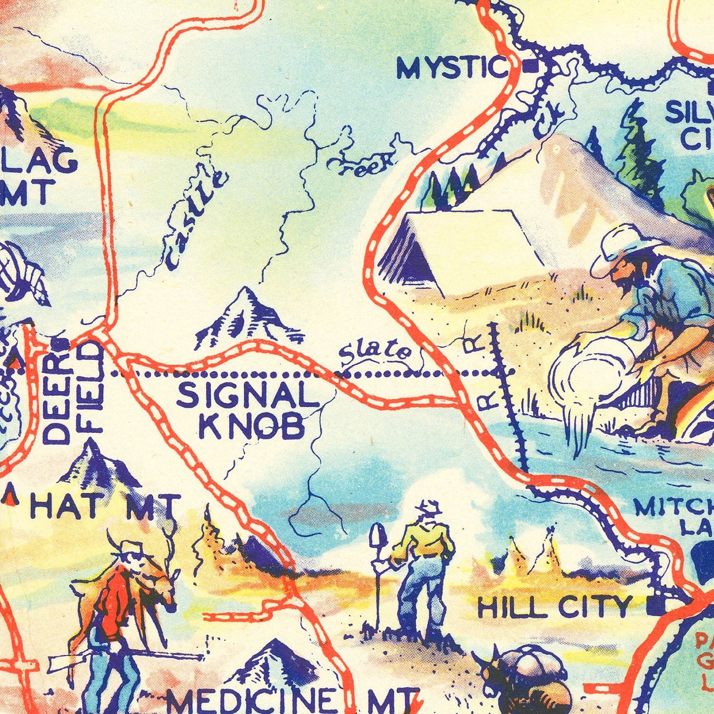 Vintage Map of the Black Hills, South Dakota, 1940