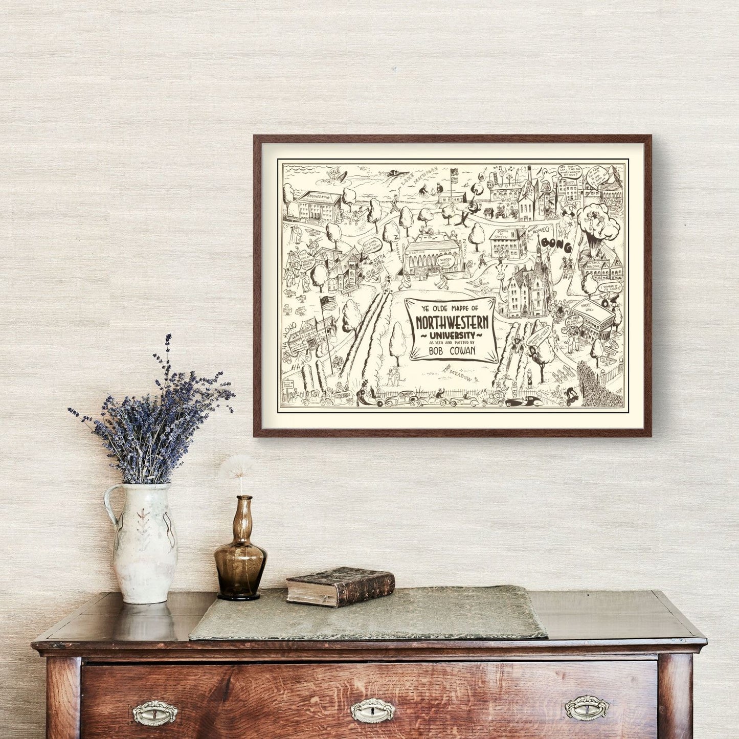 Vintage Map of Northwestern University, Illinois, 1940