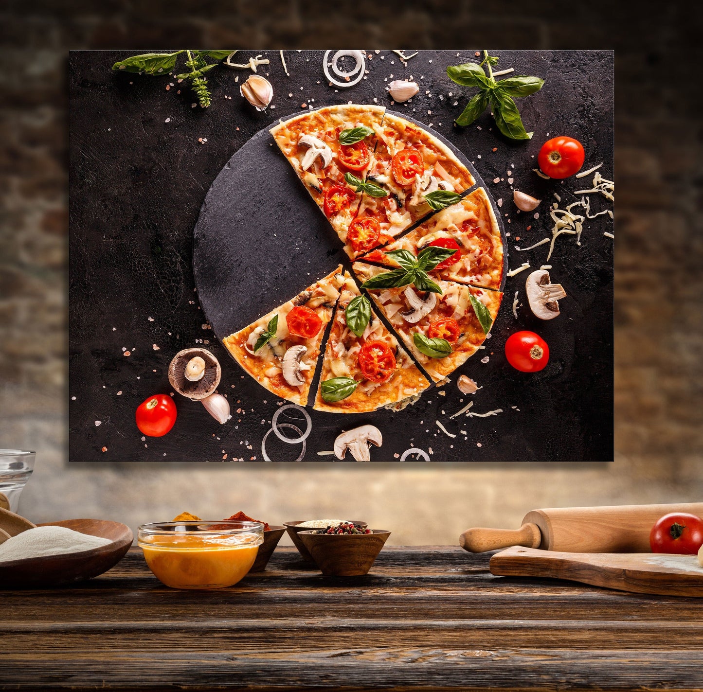 Fresh Italian Pizza Canvas Wall Art