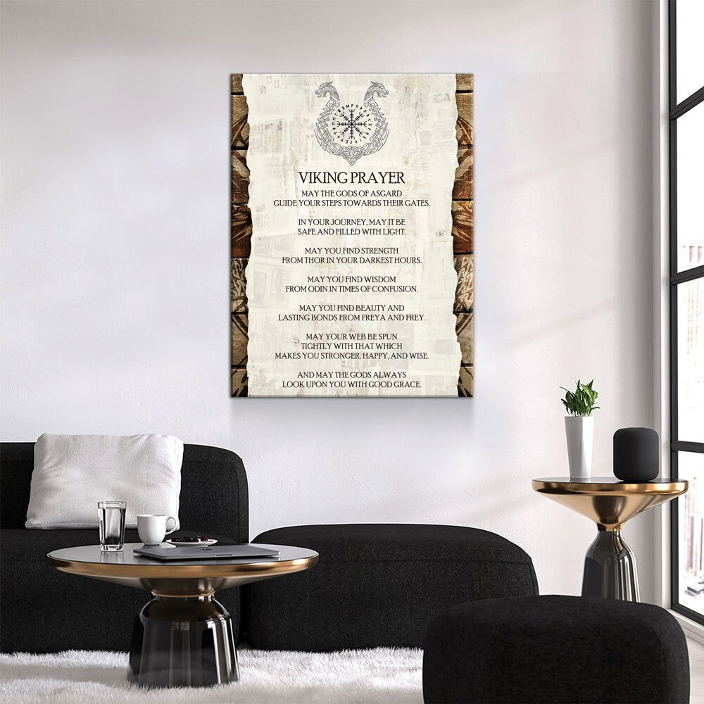 Viking Prayer Canvas Wall Art - Nordic Decor