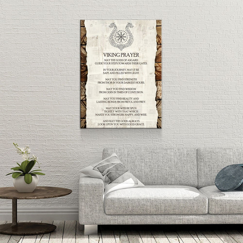 Viking Prayer Canvas Wall Art - Nordic Decor