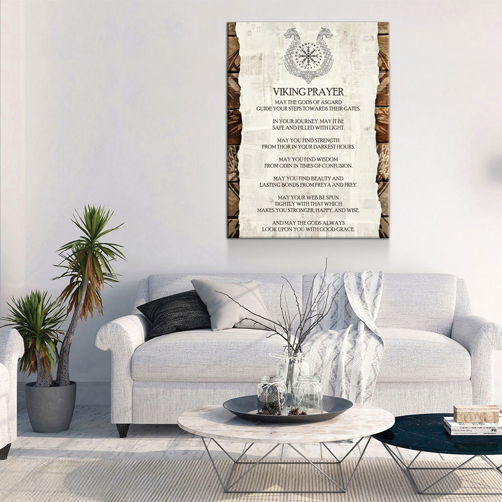 Viking Prayer Canvas Wall Art - Nordic Decor