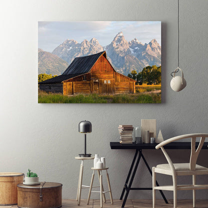 Old Barn Grand Teton Canvas Wall Art