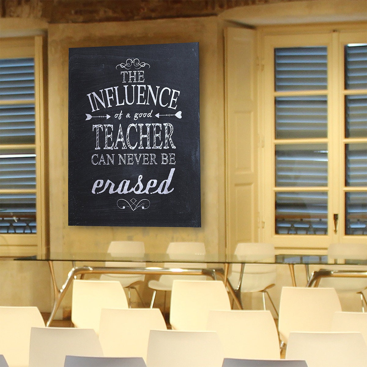 Teacher appreciation quote canvas wall art for classroom decor