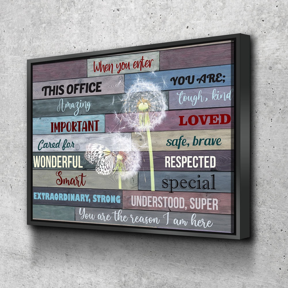 When You Enter This Office respect quote canvas wall art