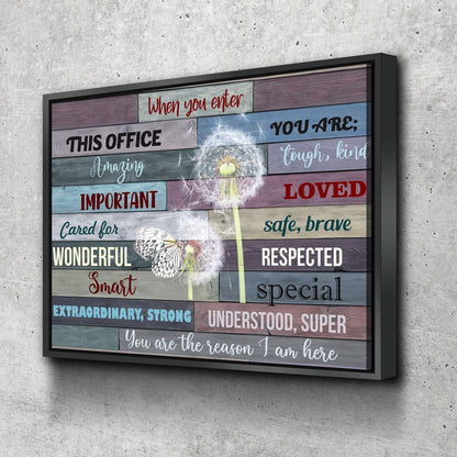 When You Enter This Office respect quote canvas wall art