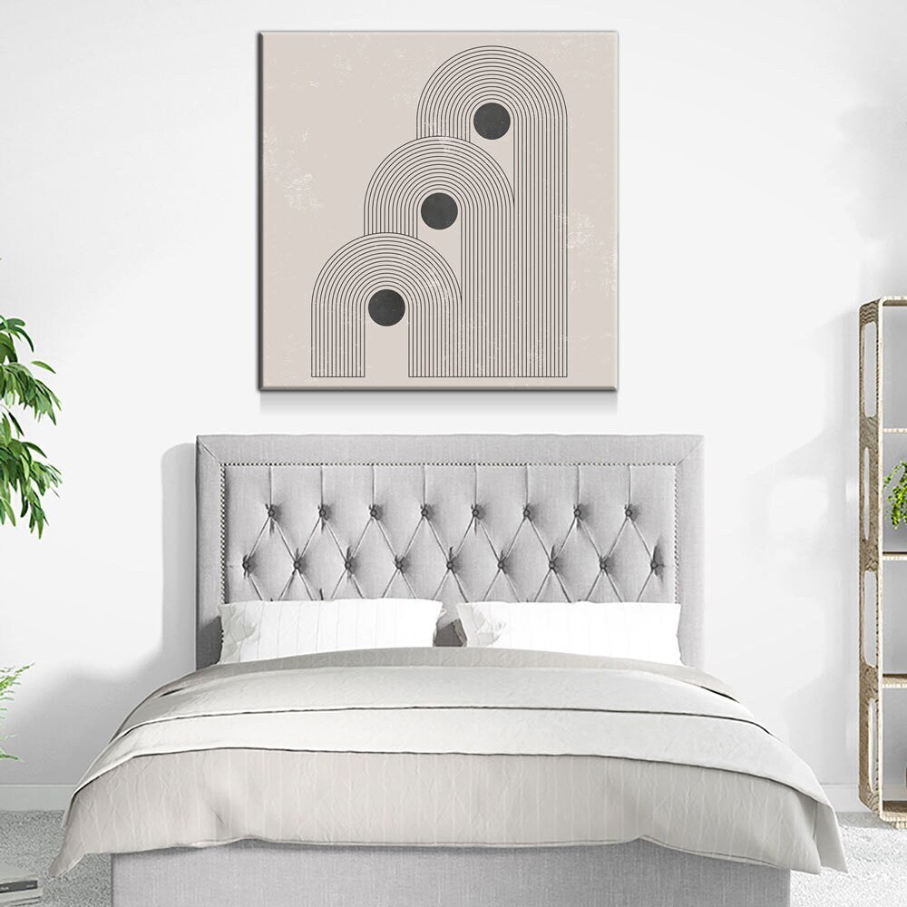 Mid Century Abstract Canvas Wall Art, Geometric Modern Decor