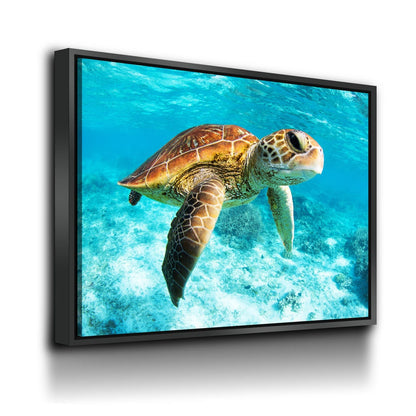 Underwater Sea Turtle Canvas Wall Art, Ocean Decor