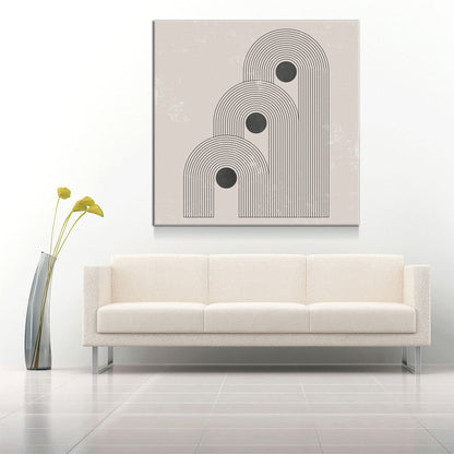 Mid Century Abstract Canvas Wall Art, Geometric Modern Decor