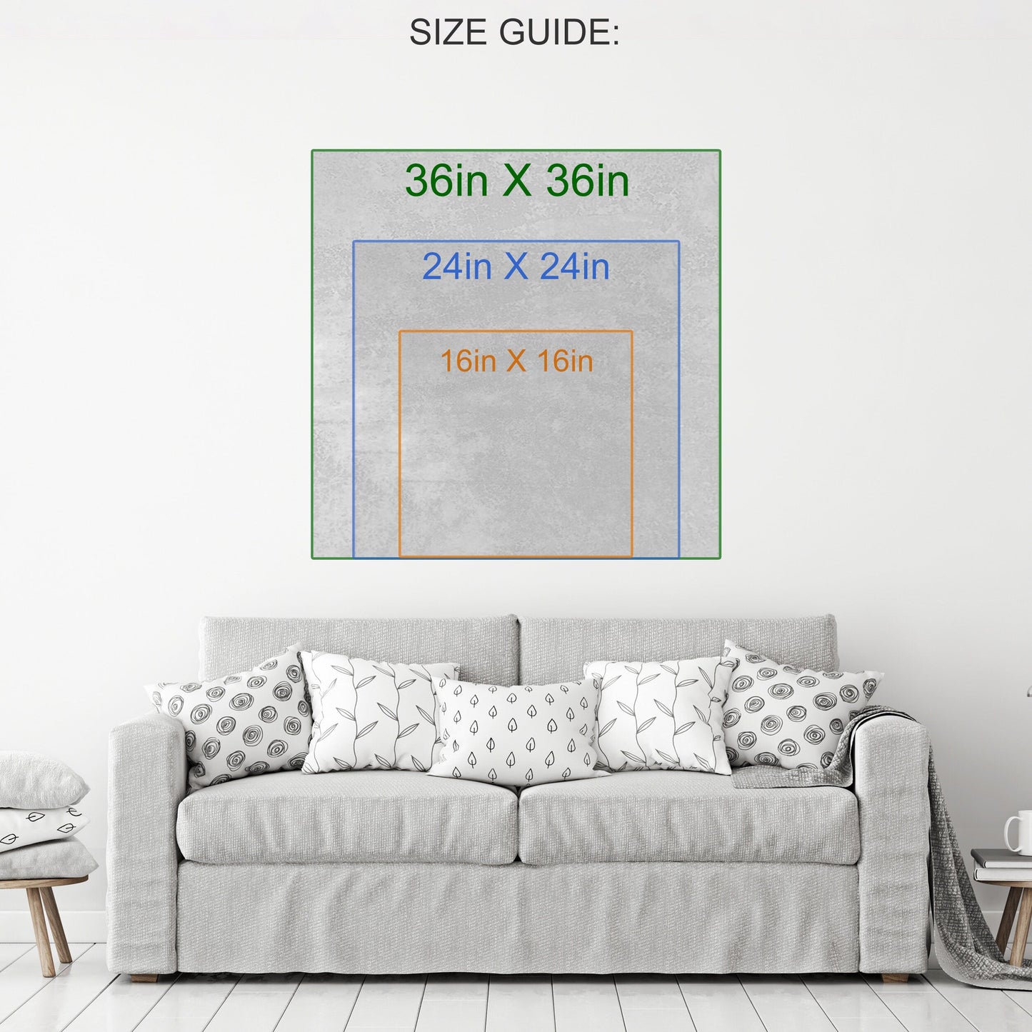 Mid Century Abstract Canvas Wall Art, Geometric Modern Decor