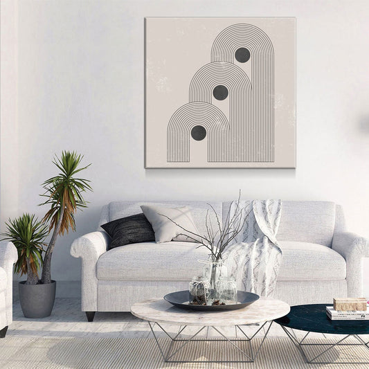 Mid Century Abstract Canvas Wall Art, Geometric Modern Decor