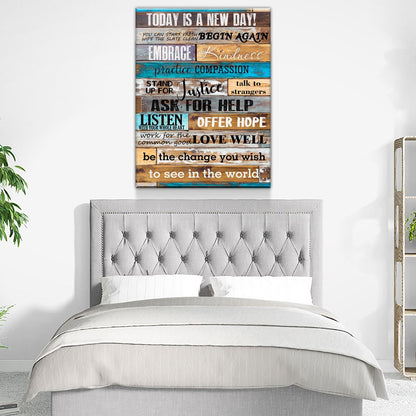 Today Is A New Day Canvas Wall Art