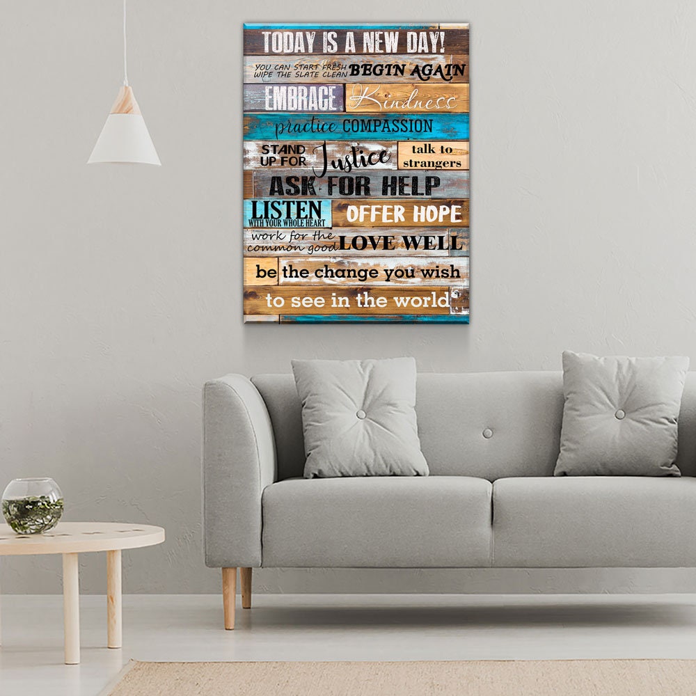 Today Is A New Day Canvas Wall Art