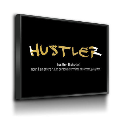 Hustler Definition Canvas Wall Art, Motivational Print