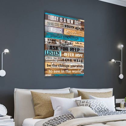 Today Is A New Day Canvas Wall Art