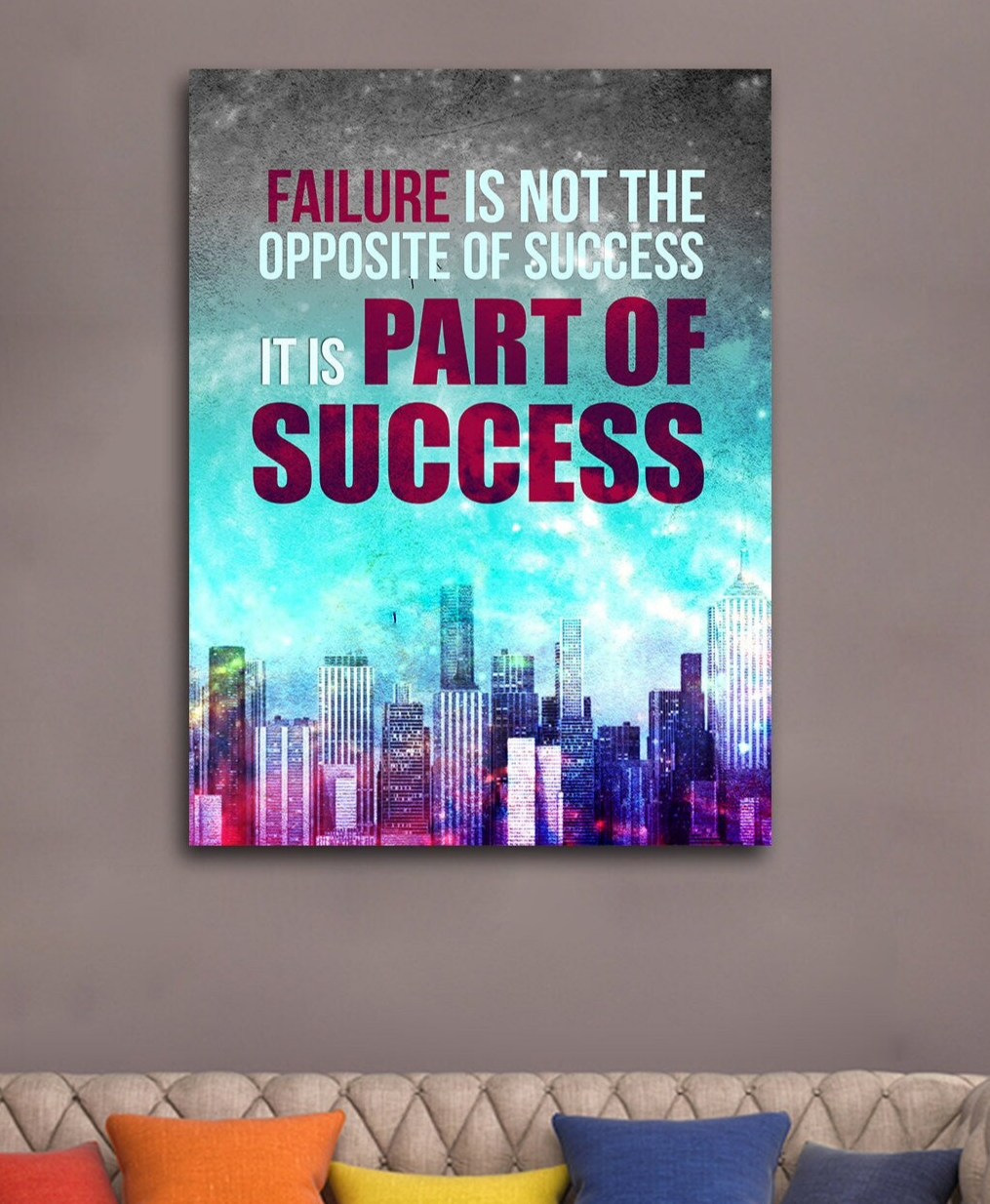 Failure Is Part Of Success motivational canvas wall art