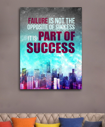 Failure Is Part Of Success motivational canvas wall art