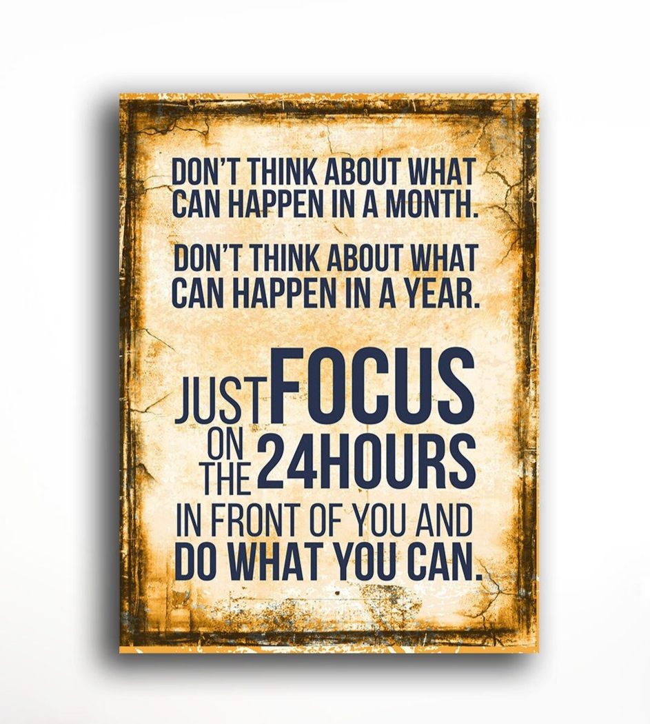 Just focus motivational quote canvas wall art
