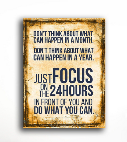 Just focus motivational quote canvas wall art