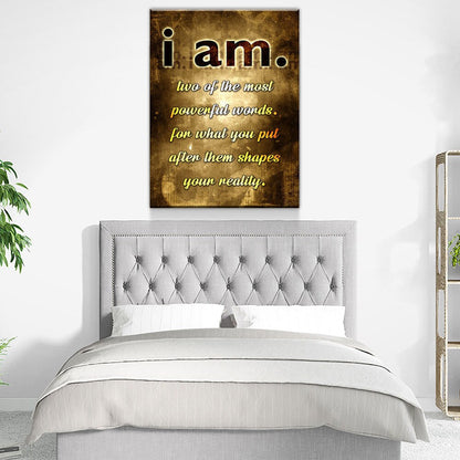 I Am, Two Of The Most Powerful Words Canvas Art