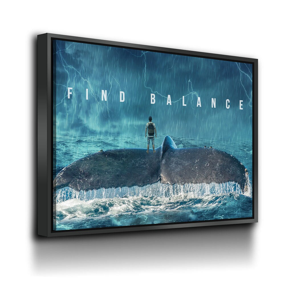 Find Balance Whale Tail Canvas Wall Art